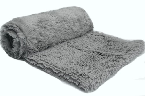 dzianina minky włos shaggy 18mm w kolorze jasny szary