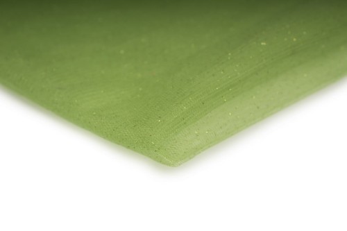 tkanina tiul elastyczny z brokatem w kolorze zielonym