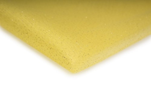 tkanina tiul elastyczny z brokatem w kolorze żółtym