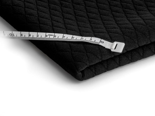 dzianina pikowana duża kratka w kolorze czarny