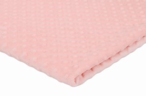 Dzianina Minky kropki Pudrowy róż