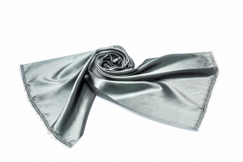 tkanina tafta gładka w kolorze szaro-zielonym