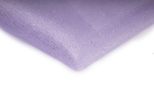 tkanina tiul elastyczny z brokatem w kolorze jasny fiolet