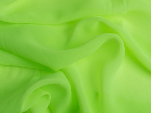 tkanina szyfon gładki w kolorze neonowy zielony