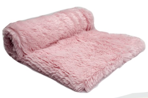 dzianina minky włos shaggy 18mm w kolorze jasny róż