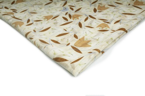 tkanina szyfon drukowany jasny beż w beżowe kwiaty