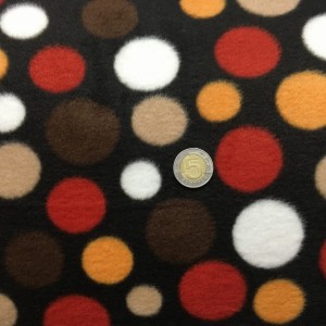 Kötött polár, nyomott barna pöttyös