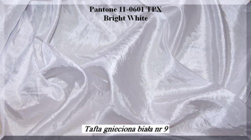 tkanina tafta gnieciona w kolorze białym