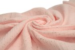  Mousseline met zilveren stippen, Poeder roze