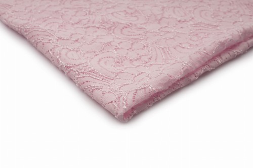 dzianina koronka gipiura w kolorze jasny róż