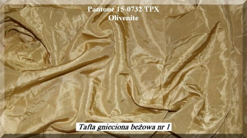 tkanina tafta gnieciona w kolorze beż