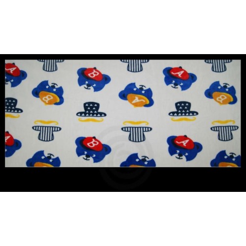 dzianina minky drukowany w misie z kapeluszami na głowie