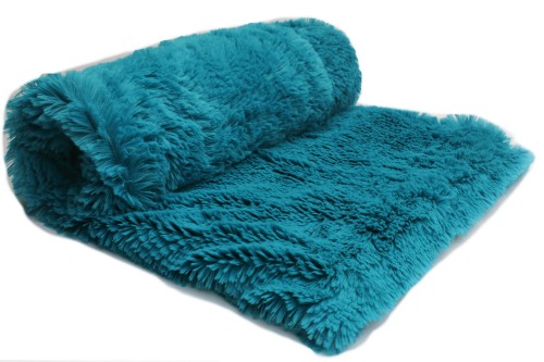 dzianina minky włos shaggy 18mm w kolorze turkus