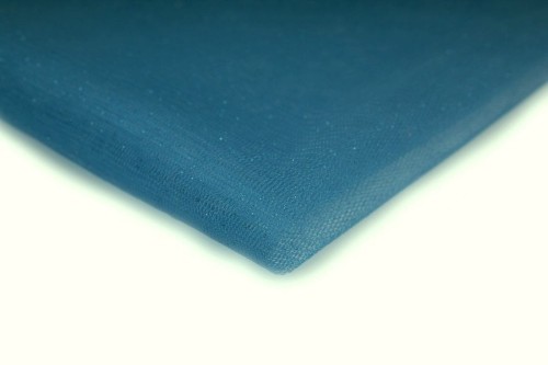 tkanina tiul elastyczny z brokatem w kolorze turkus