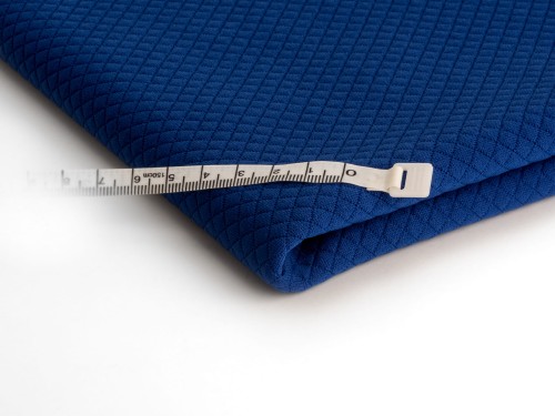 dzianina pikowana mała kratka w kolorze chaber