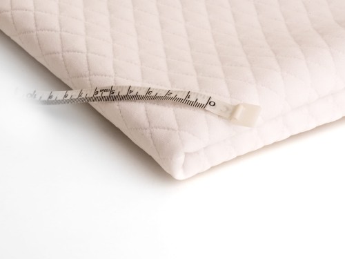 dzianina pikowana duża kratka w kolorze białym