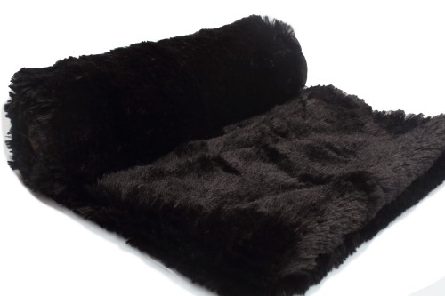 dzianina minky włos shaggy 18mm w kolorze czarny