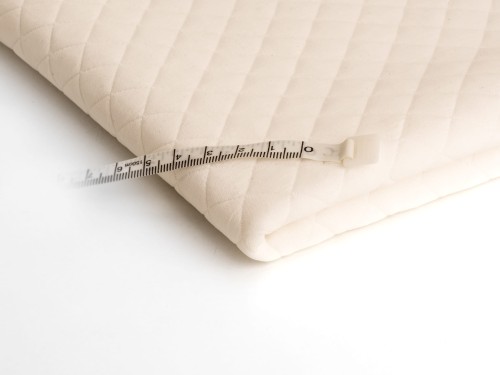 dzianina pikowana duża kratka w kolorze ecru