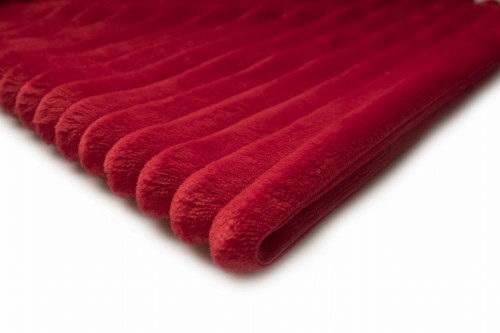 dzianina minky paski w kolorze czerwony