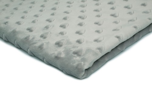 dzianina minky serca w kolorze jasny szary